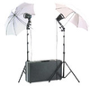 K22U-A KIT: 2-LIGHT 1200-WATT PORTABLE ATTACHE KIT WITH UMBRELLAS - 401429A - Smith-Victor Corporation