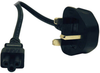 UK Plug to C5, UK Computer Power Cable - BS1363 to C5, 2.5A, 250V, 18 AWG, 6 ft. (1.8 m), Black -- P060-006 - Image