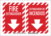 Brady B-302 Polyester Red Fire Equipment Sign - 20 in Width x 14 in Height - Laminated - Language English / Spanish - TEXT: FIRE EXTINGUISHER / EXTINGUIDOR DE INCENDIOS - 90821 - 754476-90821 - R. S. Hughes Company, Inc.