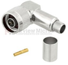 Right Angle N Male (Plug) Connector For RG214, RG9, RG225, RG393 Cable, Crimp/Solder - SC9106 - Fairview Microwave Inc.