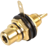 Chassis Socket, Phono/rca, Gold/black Rohs Compliant Pro Signal - 15AJ2997 - Newark, An Avnet Company