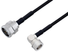 N Male to QN Male Right Angle Cable 100 cm Length Using RG223 Coax with HeatShrink, LF Solder - PE3W06872LF/HS-100CM - Pasternack
