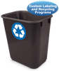 14-Qt. Recycle Systems Office Wastebasket -- 9855-BR - Image
