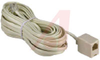 MODULAR PLUG TO MODULAR JACK EXTENSION CORD, 25 FT., IVORY - 70159800 - Allied Electronics, Inc.