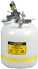 Justrite White Polyethylene 5 gal Safety Can - 20 in Height - 12 in Overall Diameter - 697841-04972 - 697841-04972 - R. S. Hughes Company, Inc.