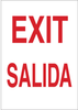 Brady B-302 Polyester Rectangle White Exit Sign - 10 in Width x 14 in Height - Laminated - Language English / Spanish - TEXT: EXIT / SALIDA - 90805 - 754476-90805 - R. S. Hughes Company, Inc.