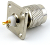 TNC Male (Plug) Connector Solder Cup Terminal 4 Hole Flange (Panel Mount), Solder, Nickel Plated Brass Body, Length 0.874 In - SC4251 - Fairview Microwave Inc.