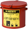 Justrite Red Steel 2 gal Safety Can - 9 1/8 in Height - 9 5/8 in Overall Diameter - 697841-04898 - 697841-04898 - R. S. Hughes Company, Inc.