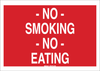 Brady B-302 Polyester Rectangle Red Food, Beverage & Smoking Sign - 10 in Width x 7 in Height - Laminated - TEXT: NO SMOKING NO EATING - 88443 - 754476-88443 - R. S. Hughes Company, Inc.