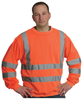 PIP 323-CNSSEOR Orange Polyester High-Visibility & Reflective Shirt - Sweatshirt - ANSI Class 3 Rating - Fits 44.8 in Chest - 26.7 in Length - 616314-70990 - 616314-70990 - R. S. Hughes Company, Inc.