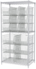 Akro-Mils Akrobin 2000 lb Adjustable Clear Chrome Steel Open Adjustable Fixed Shelving System - 12 Bins, 6 Bins - 2000 lb Total Capacity - AWS24360SABSC - AWS24360SABSC - R. S. Hughes Company, Inc.