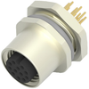 Sensor Conn, 12Pos, Rcpt, M12, Panel; Product Range Te Connectivity - 94AC3475 - Newark, An Avnet Company