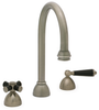 Clubman Deck-Mount Gooseneck Tub Spout: N&ordm; 14904 Two-Valve Deck-Mount Tub Set with Knobs - 14904 - P. E. Guerin