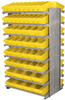 Akro-Mils 800 lb Yellow Gray Powder Coated Steel 16 ga Double Sided Fixed Rack - 36 3/4 in Overall Length - 100 Bins - Bins Included - APRDAST YELLOW - APRDAST YELLOW - R. S. Hughes Company, Inc.