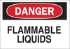 Brady B-401 Polystyrene Rectangle White Chemical, Biohazard, Hazardous & Flammable Material Sign - 14 in Width x 10 in Height - TEXT: DANGER FLAMMABLE LIQUIDS - 25665 - 754476-25665 - R. S. Hughes Company, Inc.