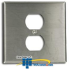 Leviton 2-Gang Stainless Steel  1-Duplex Wallplate - 84039-40 - TelephoneStuff.com