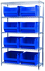 Akro-Mils Akrobin 2000 lb Adjustable Blue Chrome Steel Open Adjustable Fixed Shelving System - 8 Bins - 2000 lb Total Capacity - AWS184830283 BLUE - AWS184830283 BLUE - R. S. Hughes Company, Inc.