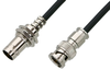 75 Ohm BNC Male to 75 Ohm BNC Female Bulkhead Cable 48 Inch Length Using 75 Ohm PE-B159-BK Black Coax - PE38132/BK-48 - Pasternack