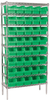 Akro-Mils Shelfmax 2000 lb Adjustable Green Chrome Steel Open Adjustable Fixed Shelving System - 40 Bins - 2000 lb Total Capacity - AWS143630090 GREEN - AWS143630090 GREEN - R. S. Hughes Company, Inc.