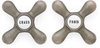 Supplementary Solid Metal Cross Handles with Porcelain inserts: N&ordm; 14000MCF Chaud and Froid Set - 14000MCF - P. E. Guerin