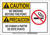 Brady B-302 Polyester Rectangle White Smoking Not Permitted Sign - 14 in Width x 10 in Height - Laminated - Language English / Spanish - 125330 - 754473-72964 - R. S. Hughes Company, Inc.