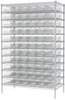 Akro-Mils 2000 lb Adjustable Clear Chrome Steel Open Adjustable Fixed Shelving System - 66 Bins - 2000 lb Total Capacity - AWS244830164SC -- AWS244830164SC - Image