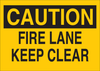 Brady B-401 High Impact Polystyrene Rectangle Yellow Parking Restriction, Permission & Information Sign - 14 in Width x 10 in Height - TEXT: CAUTION FIRE LANE KEEP CLEAR - 25641 - 754476-25641 - R. S. Hughes Company, Inc.