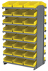 Akro-Mils 800 lb Yellow Gray Powder Coated Steel 16 ga Double Sided Fixed Rack - 36 3/4 in Overall Length - 48 Bins - Bins Included - APRD170Y - APRD170Y - R. S. Hughes Company, Inc.