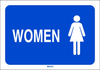 Brady B-120 Fiberglass Reinforced Polyester Rectangle Blue Restroom Sign - 7 in Width x 10 in Height - TEXT: WOMEN - 132101 -- 754473-83204 - Image