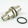 BNC Female (Jack) to C Female (Jack) Bulkhead Adapter, Nickel Plated Brass Body, 1.4 VSWR -- SM3535 - Image
