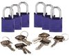 Brady Compact Aluminum Padlock Purple Keyed Different 6 Pack - 133268 - Brady Corporation