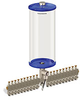 Blue Color Key, Clear View Multiple Feed Electro Lubricator, 1 gal Acrylic Reservoir, 20 Feeds, 1/8” Female NPT Outlets, 24VDC - B5162-128AB20024D2BW - Oil-Rite Corp.