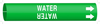Brady Bradysnap-On B-915 White on Green Plastic Snap-On Pipe Marker - 1/2 in Character Height - Printed Msg = WATER with Right Arrow - 4155-A -- 754476-41439