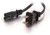 6ft 18 AWG 2-Slot Polarized Power Cord (NEMA 1-15P to IEC320C7) -- 2306-27399-006 - Image