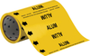 Brady B-946 Black on Yellow Vinyl Self-Adhesive Pipe Marker - 8 in Height - 30 ft Length - Printed Msg = ALUM with Left Arrow - 41539 - 754476-41539 - R. S. Hughes Company, Inc.