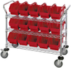 Cart, Quickpick Bin, 3Shelves, 15Bin/red; No. Of Bins Quantum Storage - 44AC7951 - Newark, An Avnet Company