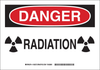 Brady B-302 Polyester Rectangle White Radiation Hazard Sign - 10 in Width x 7 in Height - Laminated - TEXT: DANGER RADIATION - 129272 - 754473-78342 - R. S. Hughes Company, Inc.