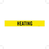 Brady B-946 Black on Yellow Vinyl Self-Adhesive Pipe Marker - 2 1/4 in Height - 2 in Character Height - 14 in Length - Printed Msg = HEATING - 7124-1 - 754476-81437 - R. S. Hughes Company, Inc.