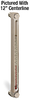 Aluminum Liquid Level Gage with Card Thermometer, 30” Centerline, 1/2