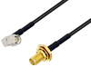 SMA Male Right Angle to SMA Female Bulkhead Cable 50 cm Length Using RG174 Coax with HeatShrink - PE3W00802/HS-50CM - Pasternack