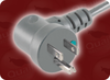NEMA 5-15P HG LEFT ANGLE GREY to ROJ SPECIAL HOME // Power Cords // Hospital Grade Power Cords // Grey Plugs And Connectors -- 0260.048S - Image