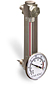 Steel Liquid Level Gage with Dial Thermometer, 4