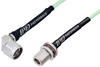 N Male Right Angle to N Female Bulkhead Low Loss Cable 48 Inch Length Using PE-P142LL Coax, RoHS - PE3C0673-48 - Pasternack