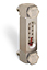 Aluminum Liquid Level Gage with Card Thermometer, 3” Centerline, Front Mount 1/2”-20 - B3540-30300BA1W - Oil-Rite Corp.