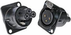 Neutrik/BTX screw terminating XLR panel mt(f)- 3 pin bk/gold - CA-NC3FDS1B - Visual Sound, Inc.