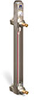 Levelux Steel Liquid Level Gage with Shut-Off, 7” Centerline, Back Mount 1/2
