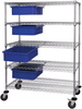 Wire Cart, 5Shelves, 4Bin W/ Slides, Blu; No. Of Bins Quantum Storage - 44AC7965 - Newark, An Avnet Company