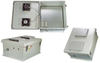 18x16x08 Fiberglass Reinf Polyester FRP Weatherproof Outdoor IP24 NEMA 3R Enclosure, 120 VAC MNT PLT, MECH Thermostat 85F Turn on Fan Gray - TEF181608-10F-1 - Transtector Systems, Inc.