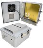 14x12x06 Polycarbonate Weatherproof Outdoor IP24 NEMA 3R Enclosure, 120 VAC MNT PLT, Solid State Thermostat Heat & Fan DKGY -- TEPC141206-1HFS - Image