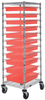 Cart W/ Grid Container, 11Bins, Red; No. Of Bins Quantum Storage - 44AC4339 - Newark, An Avnet Company